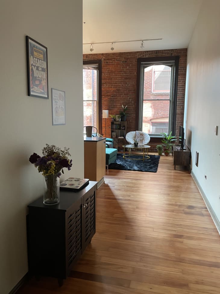 View of Seattle Rental Apartment With Exposed Brick Walls | Apartment Therapy